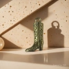 Wholesale of golden cowboy boot pendant accessories in the vintage jewelry world details Picture